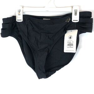 Body Glove Nuevo Contemp Black Full Coverage Bikini Bottom, Size L
